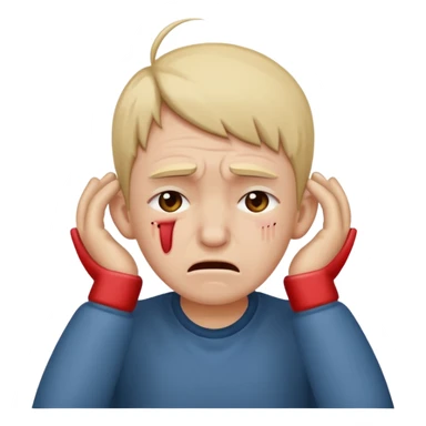 person covering ears, wincing in pain sticker