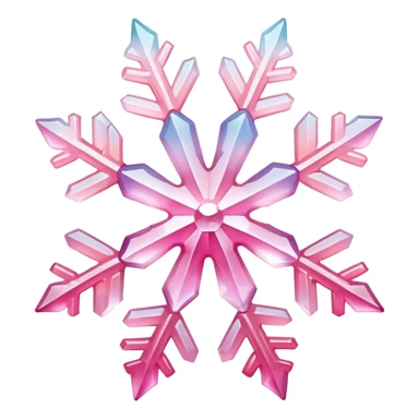 Gradient Pastel Pink crystal gemstone snowflake  sticker