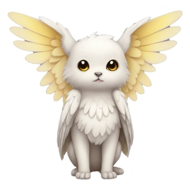 shy cute kawaii winged animal hybrid full body sticker