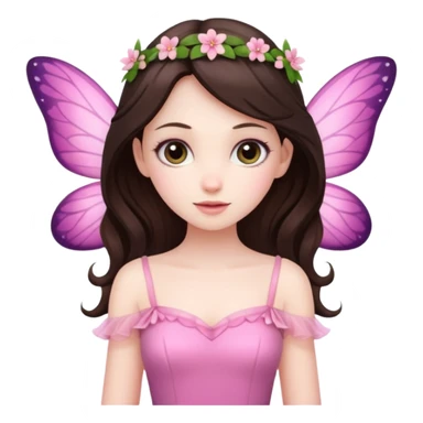 brunette fairy in pink dress  sticker