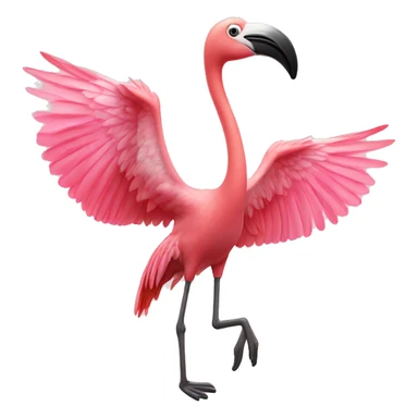 Flamingo flapping wings sticker