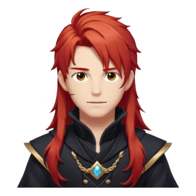 Diluc from Genshin Impact (tall male adult) (long hair) (half body) sticker