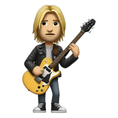 Kurt cobain with his guitar sticker