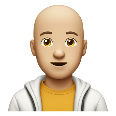 bald boy shrugging sticker