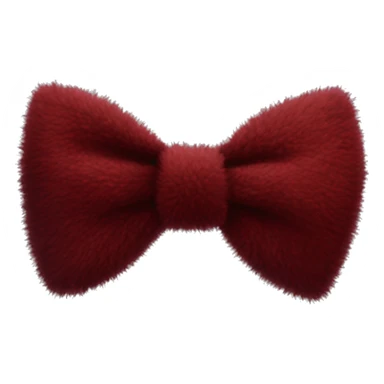 Fuzzy dark red bow sticker