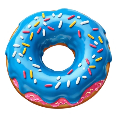 A donut with blue icing  sticker