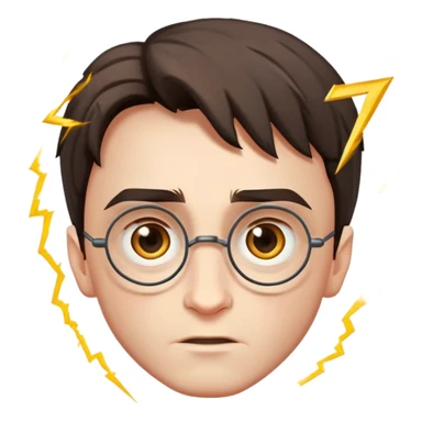 Harry Potter with a Lightning-shaped scar in the middle of the forehead sticker