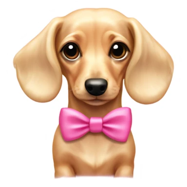 Blonde English cream mini dachshund with pink bow  sticker