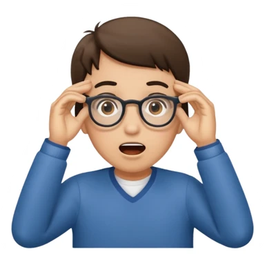 Surprise look pulling glasses down from face  sticker