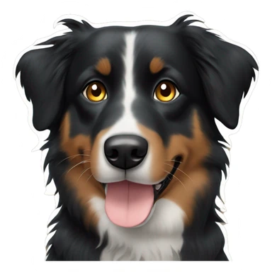 black australian shepherd dog with black muzzle sticker