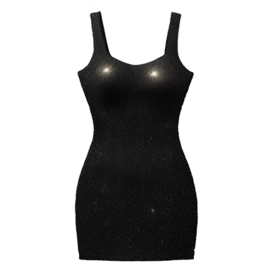 sparkly short black bodycon dress floating in the air sticker