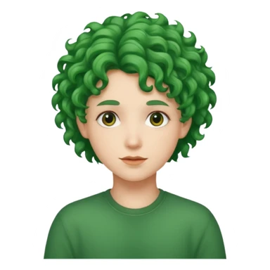venice tourist green curly hair sticker