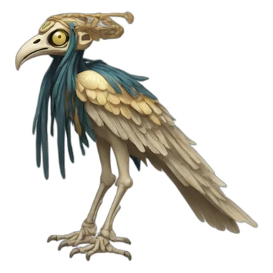Eldritch Egyptian bird god skeleton sticker