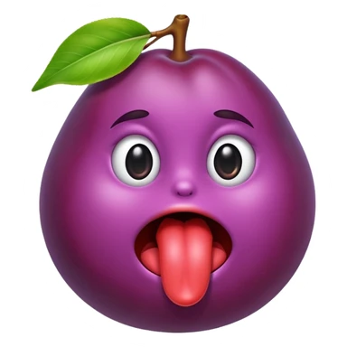 Tongue licking a plum  sticker