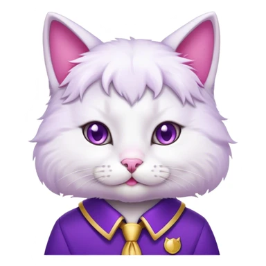 CUTE CAT STUDENT in PURPLE  uniform  sticker