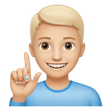 only 2 eyes with invisalign with finger pointing straight the screen sticker