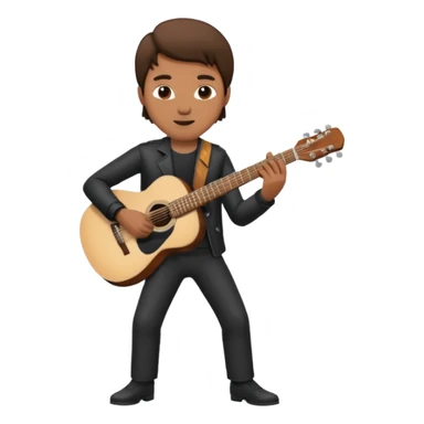 Create a picture of this man, keeping the same exact outfit but with him playing guitar sticker