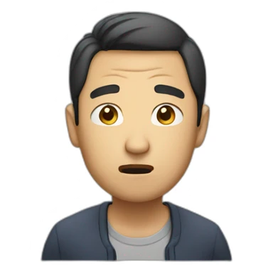 Asian man in denial sticker