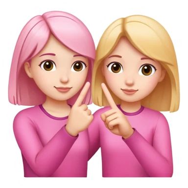 Two girls making a pinky promise  sticker