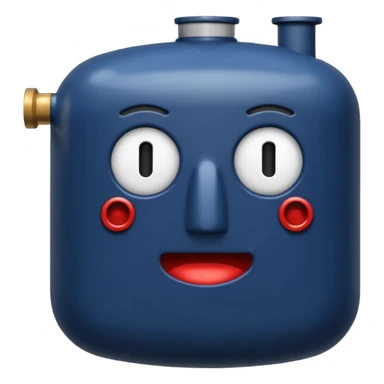 navy blue boiler emoji modern no face detailed sticker