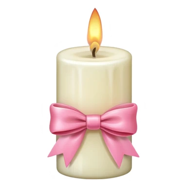 Candle with pink bow sticker