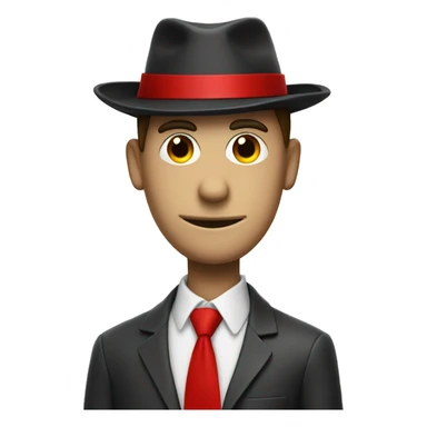 stick man with red tie and hat with red detail   sticker