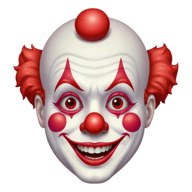 red glitter clown with the retarded facial expression sticker