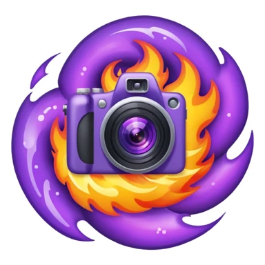 Glitter Fire Camera Purple sticker