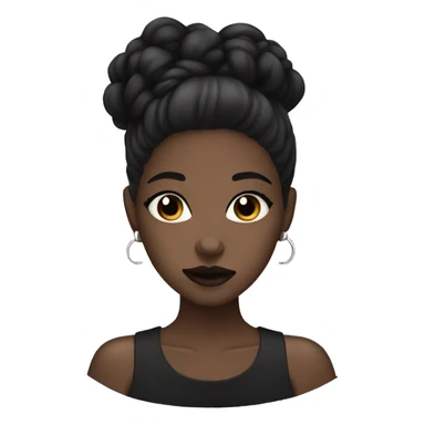 goth light brown skin girl doing skincare sticker