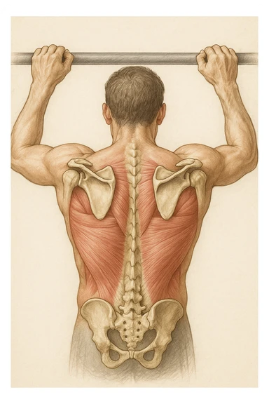 vista delle scapole durante le trazioni, visione anatomica sticker