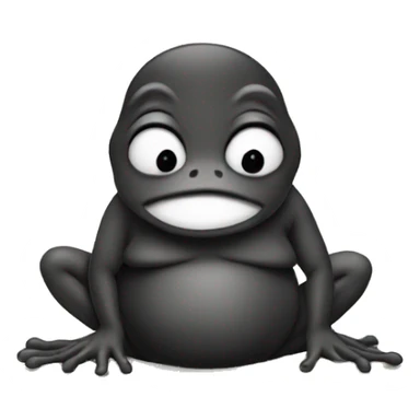 Pregnant man black frog sticker