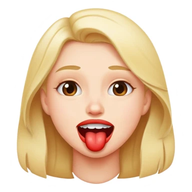 biting lip with a playful expression sticker