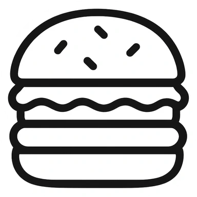 hand-drawn outlined burger icon sticker