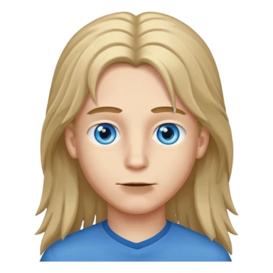 Boy long hair sticker