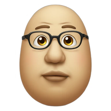 fat bald potato glasses nose sticker