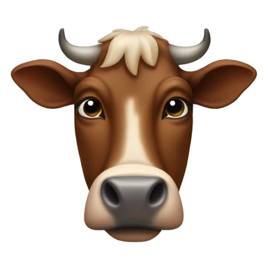 brown cow face sticker