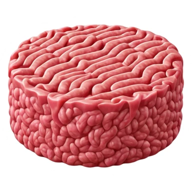 raw ground meat object icon, fresh minced beef, 3D cartoon, mobile game icon style, clean background, soft shadow, no text, no watermark
 sticker