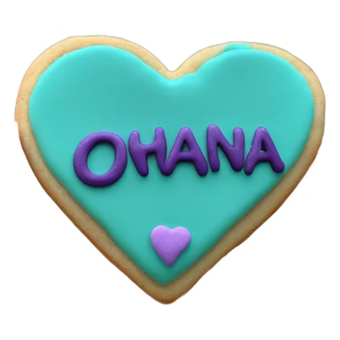 Teal purple Cookie heart with ohana sticker
