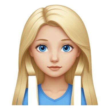 Pretty girl with long blonde hair and blue eyes sticker