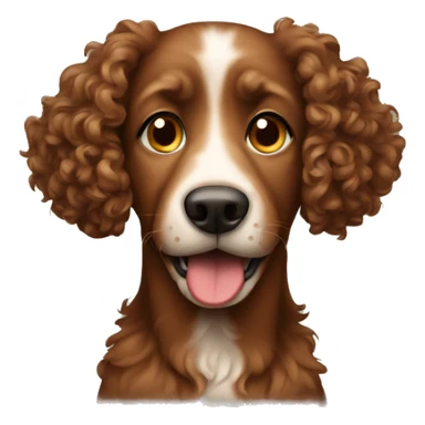 Brown dog with curly hair sticker