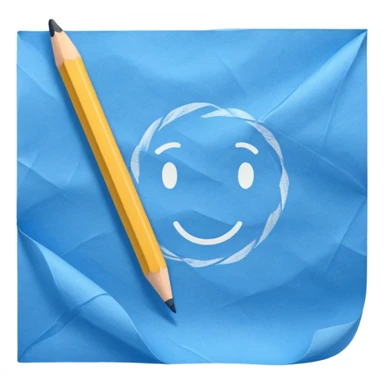 draft on blue paper sticker