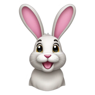 Mascotte lapin creatif sticker