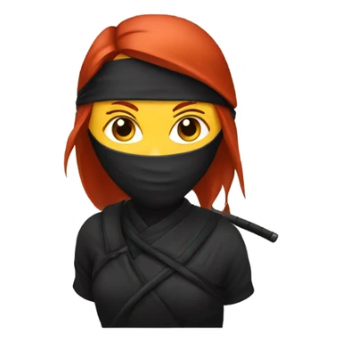 female red haired ninja with face covered sticker