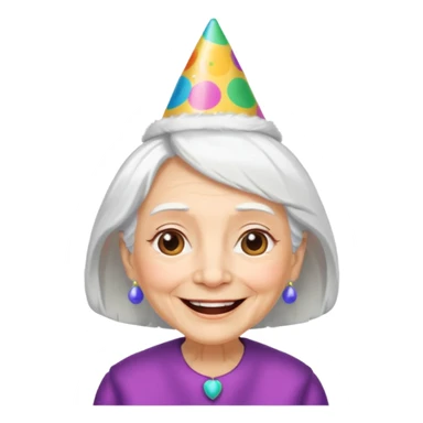 Old lady birthday sticker