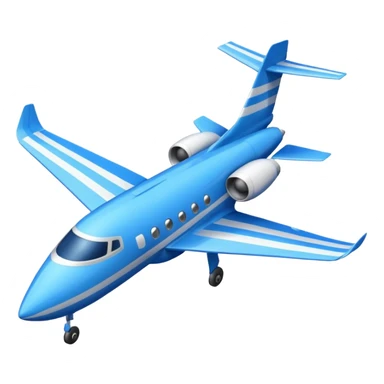 A compact jet with a blue-striped body and angled wings, climbing upward with steady power.
 sticker