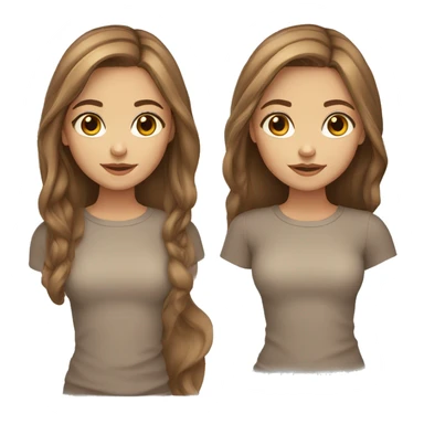 Middle part light brown hair with brown eyes girl sticker
