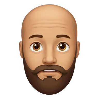 men without winkles with beard almost bald sticker