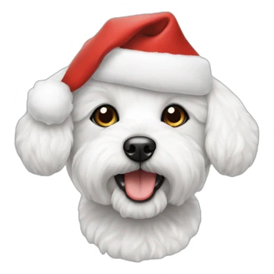 bichon dog-christmas hat sticker