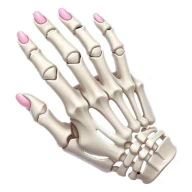 Skeleton hand with pinky and ring fingers folded inwards sticker