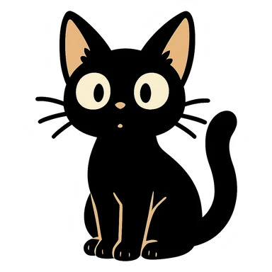 bold ghibli style icon of a cat sticker